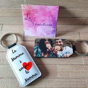 Portachiavi in ecopelle con entrambi i lati personalizzabili