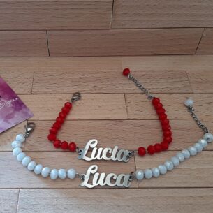 Bracciale in cristalli di vetro con nome